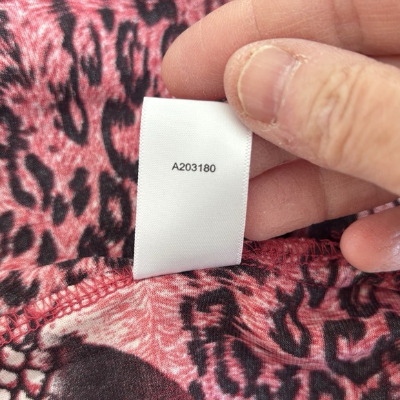 Susan Graver Liquid Knit Animal Print Sequin Tunic Top Large Stretch Mock Neck - Picture 10 of 11